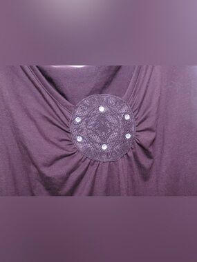 VINTAGE APPLE BOTTOMS Women’s brown Embellished V-Neck Top